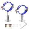 sourcing map 2Pcs Stainless Steel Pipe Supports Wall Mount Ceiling