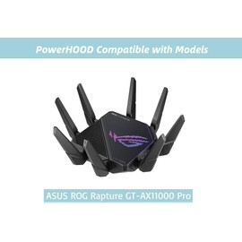 PowerHOOD 19V AC/DC Adapter Compatible with ASUS ROG Rapture GT-AX11000 Pro Tri-Band WiFi 6 Extendable Gaming Router N65W-03 EXA1203YH ADP-65DW B AD887520 Power Supply Cord Battery Charger Cable PSU