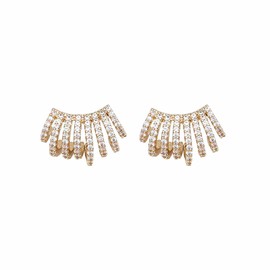 Claw Cuff Stud Earrings for Women, Zircon Needle Earrings for Ladies,Rhinestone Ear Wrap Cuff Piercing Claw Earrings,Dainty Ear Studs Earrings (Gold)