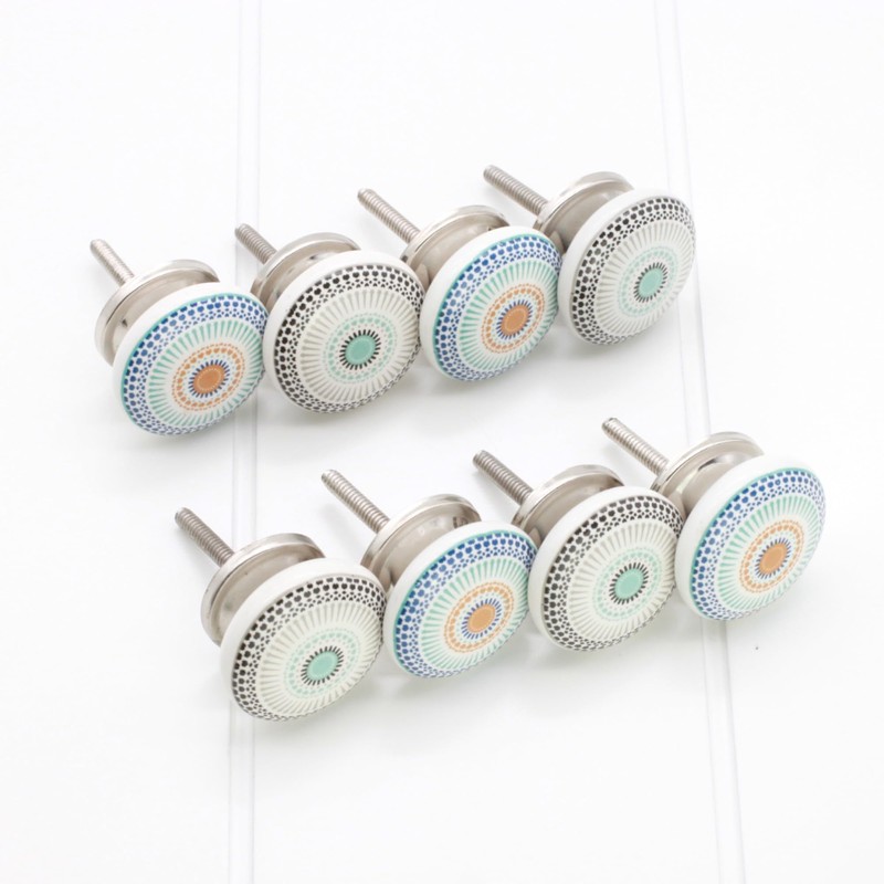 Infinity Decor Set of 8 Mandala Colourful Design Ceramic Cabinet