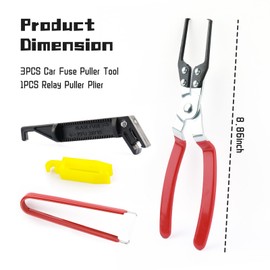 YGDMD 4PCS Car Fuse Puller Tool & Relay Puller Pliers Kit,Non-Slip Relay Fuse Pullers Tool for Car to Replace Fuses & Relays in Compact Spaces,Practical Vehicle Accessories Fuses Pliers