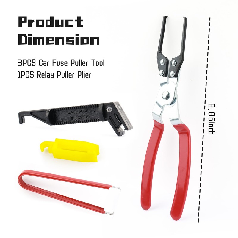 YGDMD 4PCS Car Fuse Puller Tool & Relay Puller Pliers