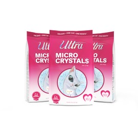 Ultra Micro Crystals Premium Cat Litter - 99.9% Dust Free, Soft on Paws, Fragrance Free - 15 Lbs. Total (3pk of 5 Lbs.)