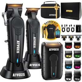 ATVOXIS Hair Clippers for Men Professional, Barber Clippers and Trimmers Set, Cordless Hair Clippers, Hair Cutting Kit, Barber Kit, Haircut Kit, Maquina para Cortar Pelo De Hombre