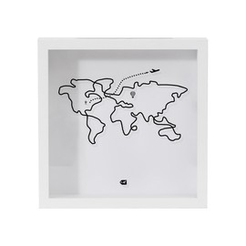 Travel Ticket Storage Photo Frame Piggy Bank 2 in 1 Concert Ticket Flight Ticket Commemorative Storage Frame Multi-Function Ticket Piggy Bank Photo Frame Travel Keepsake Storage (B, 7.9 x 7.9 inches