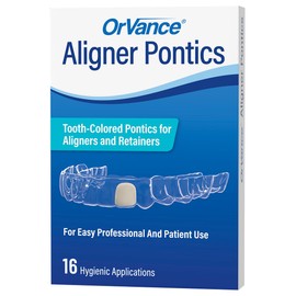 OrVance Aligner Pontics - Original (Medium) Shade (16 Count) | Temporary Tooth Replacement for Invisalign, Aligner Trays and Clear Retainers During Orthodontic Treatment