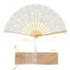 iZoeL Hand Fan Lace White Fan Wedding Fan Bridal Fan