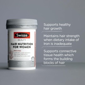 Swisse Beauty Hair Nutrition For Women - With biotin and silica to support lush hair growth - 60 Capsules