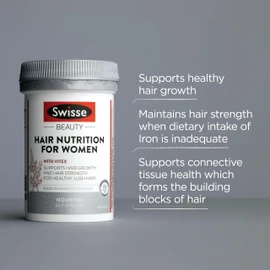 Swisse Beauty Hair Nutrition For Women - With biotin and silica to support lush hair growth - 60 Capsules