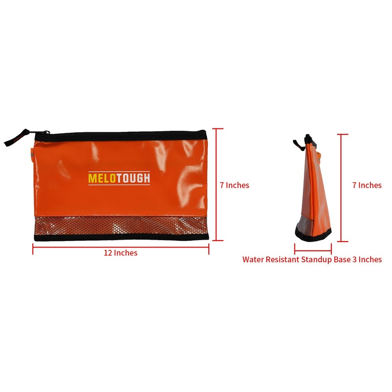 MELOTOUGH Waterproof Material 12 inch Zipper Tool Pouch 2 Pack,
