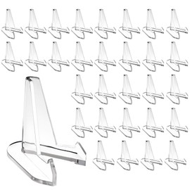 BAIWOLF Paquete de 30 Mini Exhibidores de Monedas, Soportes de Exhibidor Acrilico, Mini Soporte de Exhibición de Plástico, Soporte de Monedas, Relojes de Bolsillo, Medallas, CD, Platos