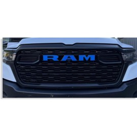 RAM Grille Emblem Overlay Decal Stickers 2025 Ram 1500 (Color: Reflective Blue)