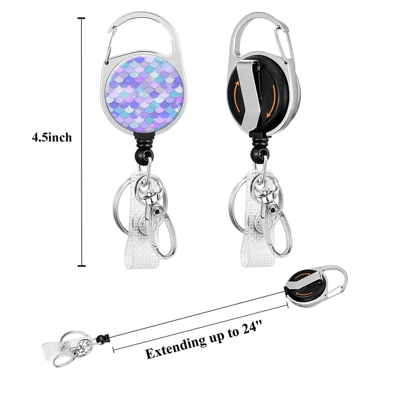 ID Badge Holder with Detachable Lanyard,Retractable Heavy Duty Badge Reel