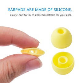 4 Pair Replacement Silicone Ear Tips Earbuds Buds Set for Powerbeats Pro Wireless Earphone Headphones (PRO eartips Yellow)