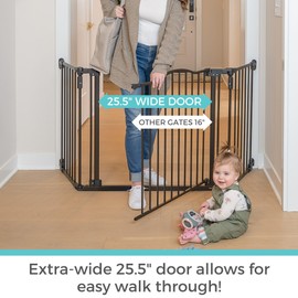 Toddleroo by North States - Deluxe Décor Safety Gate: Extra Wide Baby Gate - Adjustable 38.3 to 72 Inches Wide - 30 Inches Tall - Matte Bronze