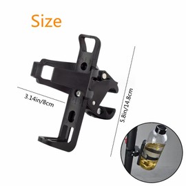 Bicycle Water Bottle Holder, 360 Degree Adjustable Bicycle Water Bottle Cage Holder, Water Cup Holder for Bike Stroller Walker,Bicycle Drink Holder（Black）