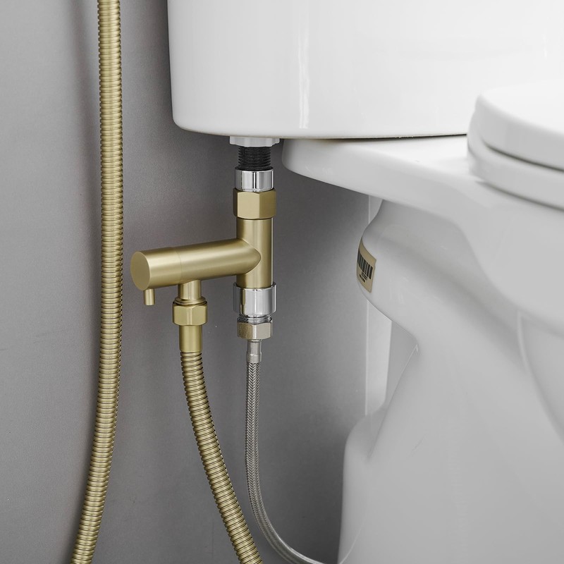 Greenspring Bidet Sprayer for Toilet Brushed Gold Bidet Attachment for
