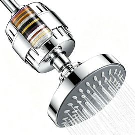 Filtro de Agua para Ducha de Grado 20, Equipado con un Cabezal de Ducha de Alta Presión de 6 Pulgadas, Que Elimina Eficazmente el Cloro y Las Impureza