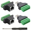 4 Stück RJ45 Weibliches Buchse auf 8 Pins Schraubklemmenblock Adapter