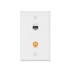 VCE 2-Port Ethernet Coax Wall Plate (UL Listed), Coax and