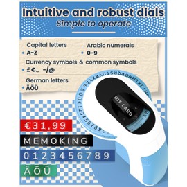 Memoking Embossed Label Maker with 3 Rolls Emboss Tapes-E975 3D Embossed Label Maker, Handheld Embosser Labelling Machine, Lettering Embossed Label Maker Machine for Home Organization, Gift (Blue)