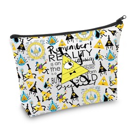 CMNIM Bill C-ipher Makeup Bag Cartoon Inspired Gifts for Bill C-ipher Fans Cartoon Character Zipper Cosmetic Pouch (25226 Bill C Makeup)