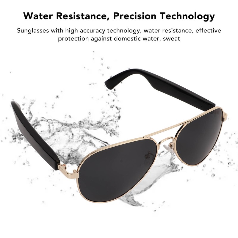 Bluetooth Sunglasses Gold Frame Smart Audio Glasses Stereo Speakers Music
