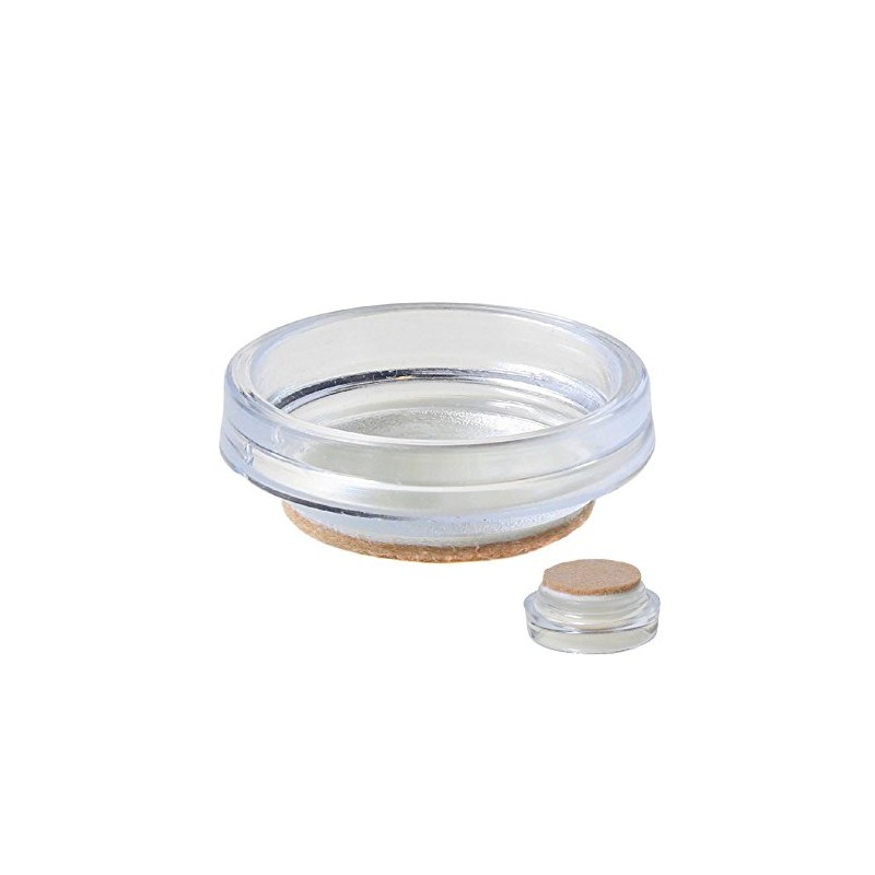 CASTOR CUPS FURNITURE FLOOR PROTECTOR GLIDES CLEAR + FELT PAD