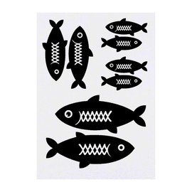 Azeeda 4 x 'Zwei Fische' Temporäre Tattoos - Wasserfest, Hautfreundlich & Ungiftig · Transfers in Verschiedenen Größen (TO00079106)