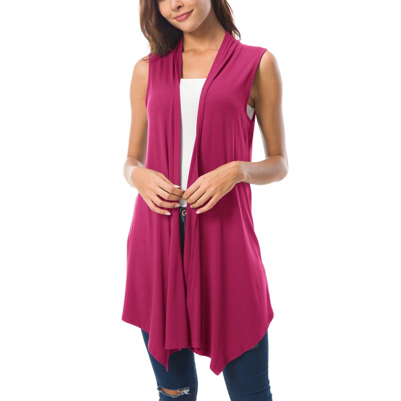 Urban CoCo Women's Sleeveless Cardigan Summer Open Front Vest Lightweight