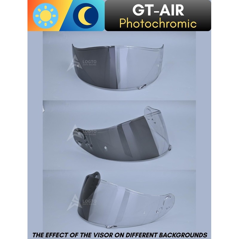 Logto Photochromic Visor Compatible With GT-Air 1/2 Replacement Transition Motorcycle