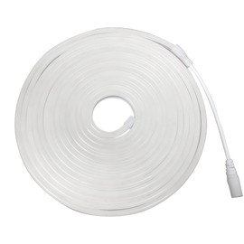 Tesfish Neon LED Strip Light, Strip DC 12 V, 5 m, 120 LEDs/M, Total 600 LEDs, White, 6000 K, Flexible Light Strips for Bedroom, Bar, Playroom, Birthday, Christmas Party