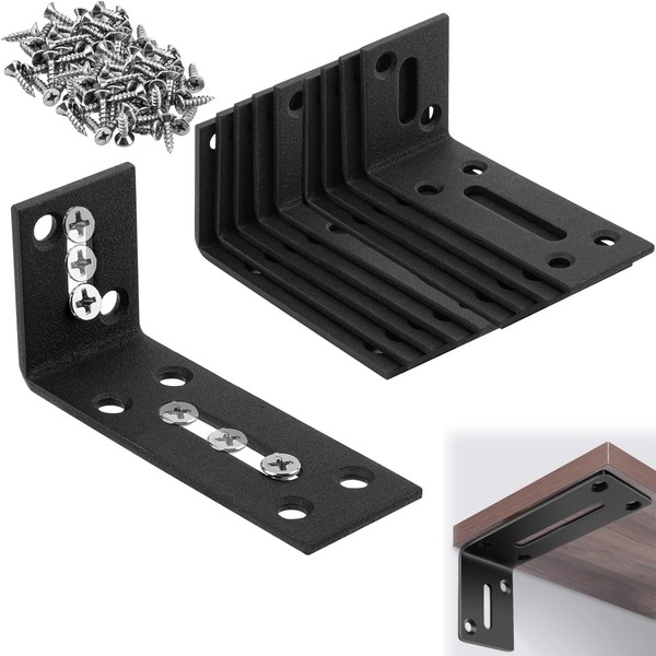 Sqxaldm Pack of 10 Angle Connectors with Slotted Hole, Heavy