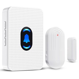 Daytech Door Sensor Chime Entry Alert Chime Wireless Door Window Open Alarm with 5 Volume Levels for Home Store Apartment Office Entrance, 1 Receiver & 1 Sensor