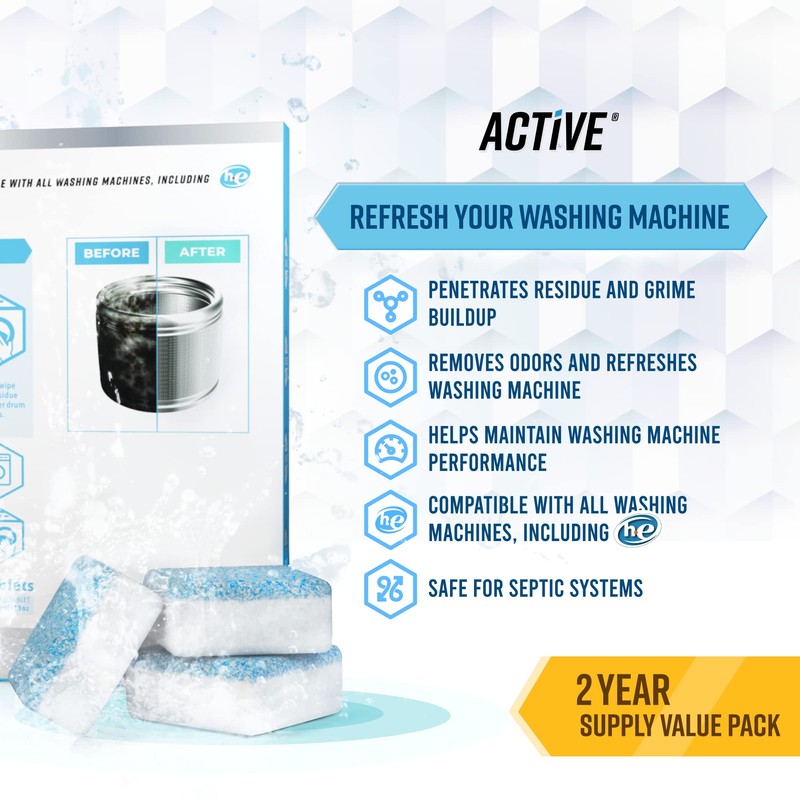 Washing Machine Cleaner Descaler 48 Pack - Value Size Deep