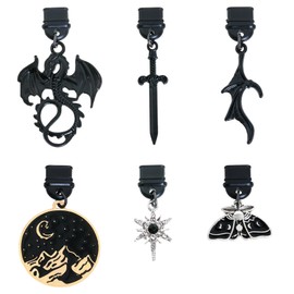 ERNTRNL Charms for Kindle - 6pcs Dust Plug Charm Type C for Kindle, Black Dragon-Style Dust Plug Charm for Kindle Compatible with Phone Type C/Usb C Charging Port, Gift for Actor Book Lover Bookish
