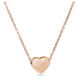 MiniJewelry Love Heart Necklace for Women Wife Family Christmas Anniversary Birthday Choker Stainless Steel Rose Gold