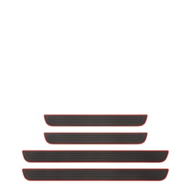 4PCS Car Door Sill Protector,Anti-Scratch Rubber Car Door Protector Edge Guards,Universal Waterproof Door Threshold Strips Exterior Accessories for Truck SUV (Black/Red, Width 4CM)