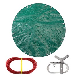 TARPAL 12ft Heavy Duty Round tarp Waterproof with Accessories 10mil Circle Tarps Multipurpose Outdoor Cover Pool tarp for Under Pool(Green/Black)