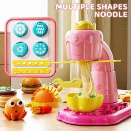 Air Dry Clay Kit for Kids, 51 PCS DIY Soft Magic Modeling Clay for Kids with Tools & Noodle Machine, Noodle Air Dry Clay Toys Craft Project Gifts for Kids Boys Girls Toddlers 3 4 5 6 7 8 9 Years Olds