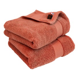Hiorie Imabari Towel Certified Mini Bath Towel, Approx. 17.7 x 39.4 inches (45 x 100 cm), Hotel's Grand Hotels, Gran, Set of 2, Terracotta, Made in Japan, Premium Super Long Cotton, Instant