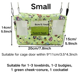 Copfeu Large Spring Summer Breathable Bird Nest House, Bird Bed for Cage, Parrot Nest Snuggle Shed Hut for Four Seasons, Easy to Install for Quaker Lovebirds (Small,Blue)