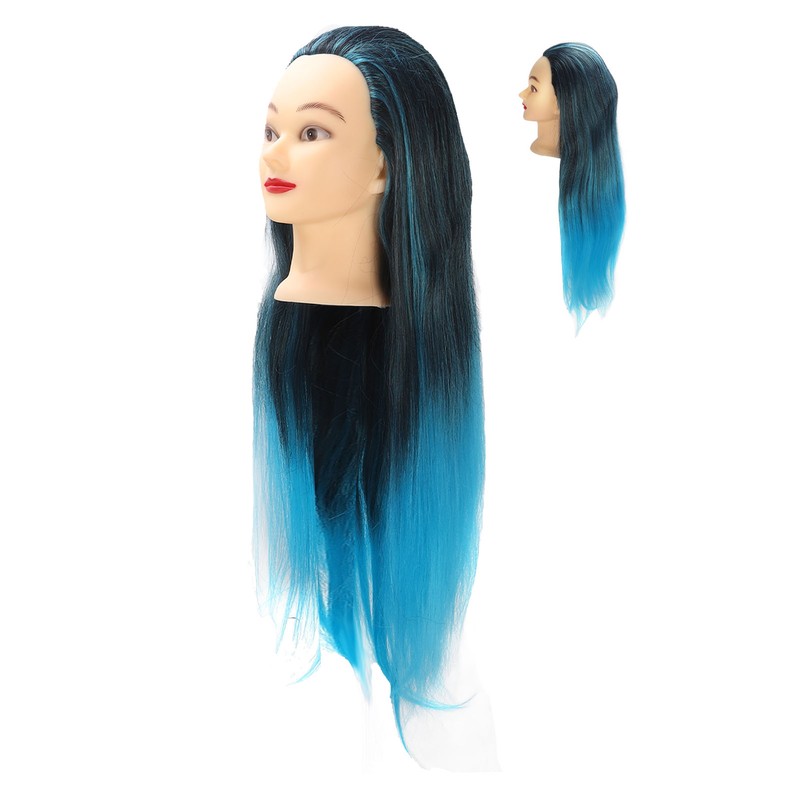Hair Mannequin Head Colorful Hair Braiding Practice Hairdressing Mannequin Head