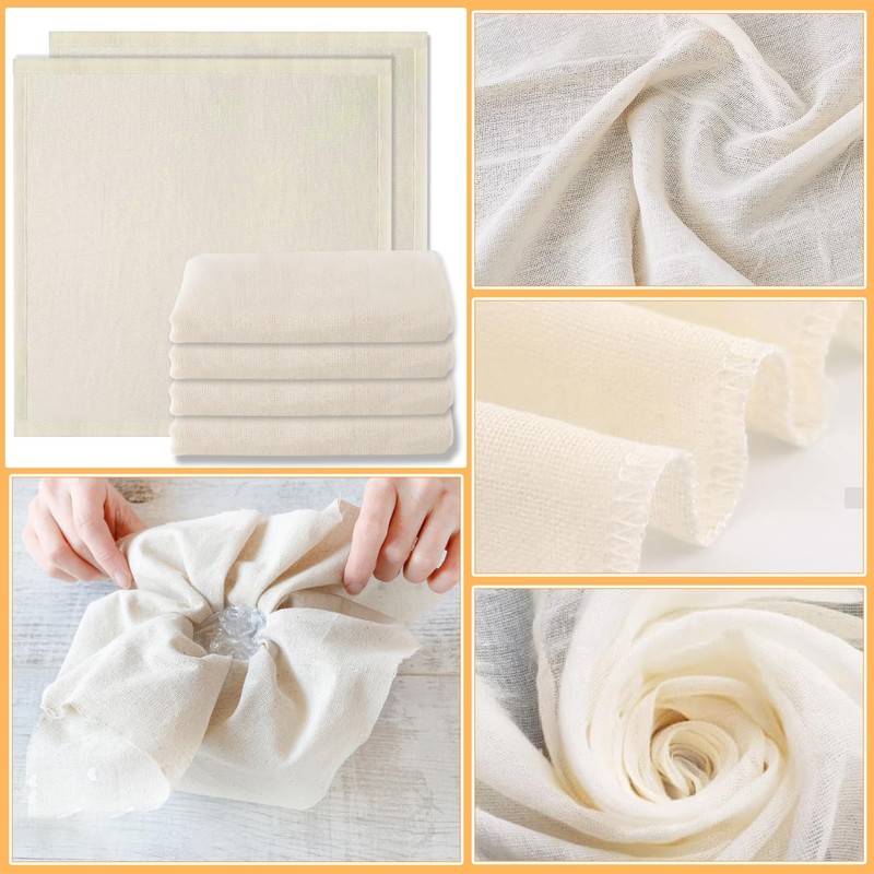 Qcdou Cheese Cloths, 2 PCS Cheese Cloths for Straining, Large