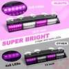 HLAUTO 6Z4J Emergency Dash Strobe Lights: 2x16.8 inch Purple White