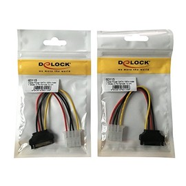 DeLOCK Power Cable SATA 15-Pin -> Molex 4-Pin Male/Female (Pack of 2)