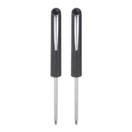 sourcing map 2pcs Non-Magnetic Pocket Screwdriver 4mm Phillips 3mm Slotted Mini Portable Screw Driver with Clip for Mechanical, Electrician, Technician, Black