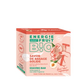 Energy Fruit Solid Shaving Soap Organic Certified by Ecocert White Peach Scent