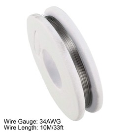sourcing map 0.15 mm 34AWG Super Fine Heating Wire FeCrAl Resistance Wire 33ft Length
