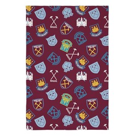 DreamTex West Ham History of Crest Reversible Blanket Fleece Throw - Super Soft Comfy Cozy for Children Boys Football Fans